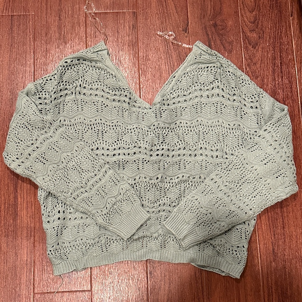 Blue Rain Cream and Teal Knit Tops - Picture 5 of 6